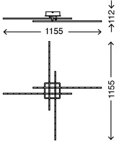 Briloner 3254-042 - LED Stmievateľné stropné svietidlo TEMPALTE 4xLED/11W/230V