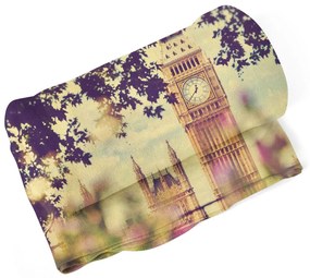 Sablio Deka Londýn Big Ben Flowers - 150x120 cm