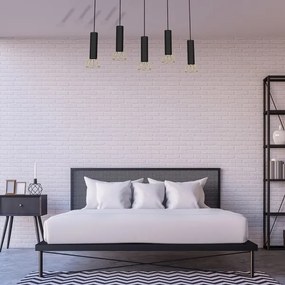 Luster na lanku DANTE 5xGU10/25W/230V čierna/zlatá