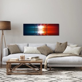Abstraktný obraz aktívneho náboja (s hodinami) (90x30 cm)