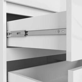 Komoda Kuba 140 cm 6 zásuviek biela lesklá