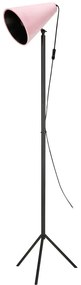 Čierna voľne stojacia lampa s ružovým tienidlom Markslöjd Cilla Floor 1L