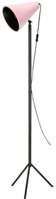 Čierna voľne stojacia lampa s ružovým tienidlom Markslöjd Cilla Floor 1L