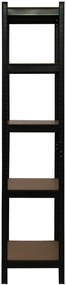 Kovový regál BestBerg BBMS-10B / 90 x 180 x 40 cm / 5 políc / čierna / hnedá