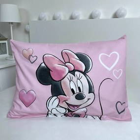 Jerry Fabrics Detské bavlnené obliečky do postieľky Minnie Powder pink, 100 x 135 cm, 40 x 60 cm