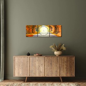 Obraz - Brána z korún stromov (s hodinami) (90x30 cm)