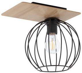 Prisadený luster CYBER 1xE27/60W/230V drevo/čierna