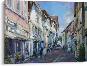 Obraz - Ulička starého mesta, akrylová maľba (70x50 cm)