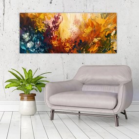 Obraz - Abstraktná maľba kvetov (120x50 cm)