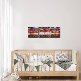 Obraz - Budhistický chrám (s hodinami) (90x30 cm)