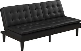 Čierna rozkladacia pohovka z imitácie kože 191 cm Maine – Støraa