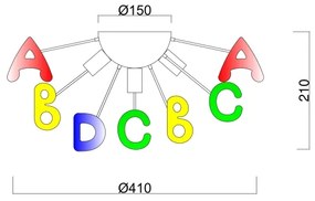 Brilagi - Prisadený luster KINDER 5xE14/40W/230V pestrofarebná