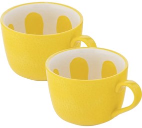 Altom Súprava keramických jumbo hrnčekov Tropicana citrón 470 ml, 2 ks