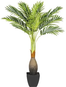 Umelá palma Kencie Howea 100 cm v čiernom plastovom kvetináči 14x14 cm