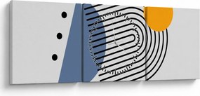 Obraz - Minimalistická abstrakcia N⁰2 (s hodinami) (90x30 cm)