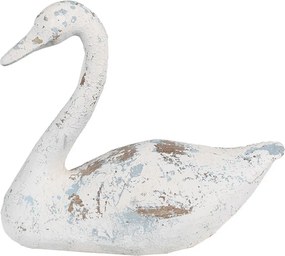 Biela antik dekoratívna figúrka Labuť - 33*16*28 cm