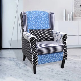 vidaXL Látkové kreslo s patchwork dizajnom
