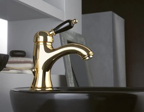 Sapho Sapho, KIRKÉ BLACK nástenná sprchová batéria, čierna páčka, bronz, KI11NB