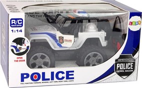 LEAN Toys Auto R/C Police Jeep 1:14 diaľkovo ovládané svetelné efekty