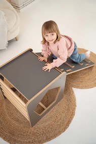 Obojstranná doska k multifunkčnej kocke - rebrík, šedá
