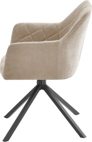 Otočná jedálenská stolička Patti, béžová látka