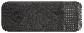 Osuška v čiernej farbe s lemom zvýrazneným bodkami a lesklou lurexovou niťou Šírka: 50 cm | Dĺžka: 90 cm