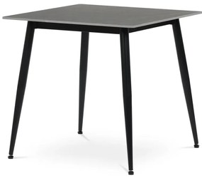 Stůl jídelní, 80x80x76 cm, keramika, kov, šedá, černá