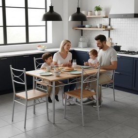 Casaria Jedálenská súprava PAUL, 5-dielna, prírodná hnedá