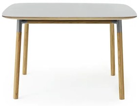 Stôl Form, štvorcový, 120x120 cm – sivý/dub