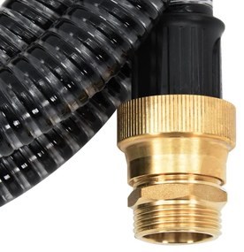 Odsávacia hadica s mosadznými spojkami, čierna 1,1" 15 m, PVC