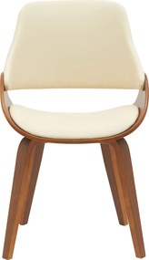 Sada 2 ks jedálenskej stoličky Vangale - orech/krémová