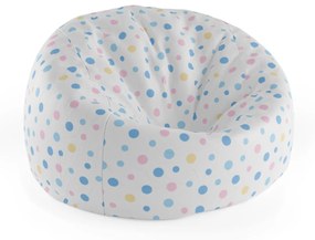 Sablio Sedací vak Cocoon Farebné bodky na bielej - 115 x 75 cm x 45 cm