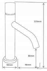 Mexen Rumba One umývadlová batéria, čierna / zlatá, 73501-75