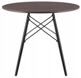 SUPPLIES LEO Škandinávsky jedálenský stôl dub 90 cm - tmavo hnedá