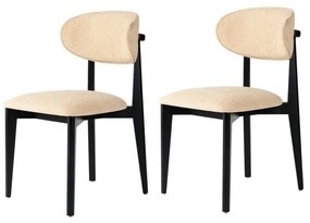 Súprava jedálenských stoličiek Lionte Beige and Black, 2 ks
