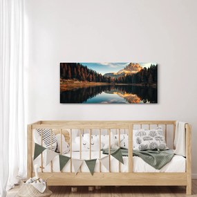 Obraz - Alpy, Taliansko, Dolomity, Lago Antorno (120x50 cm)