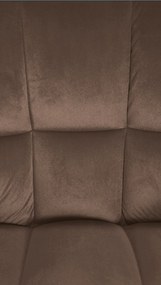 Barová stolička Damaso E - zamat, nerez rám - Hnedá