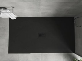 Mexen Hugo, obdĺžniková sprchová vanička SMC 200 x 100 cm, čierna, čierna krytka, 42701020-B