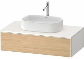 DURAVIT Zencha závesná skrinka pod umývadlo na dosku, 1 zásuvka, 1000 x 550 x 281 mm, dub prírodný/biela super matná, ZE4811030840000