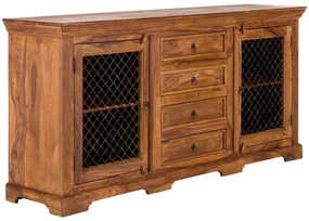 furniture-nabytek.cz - Masívny príborník Merlin II, lakovaný, hnedý – 180×45×90 cm