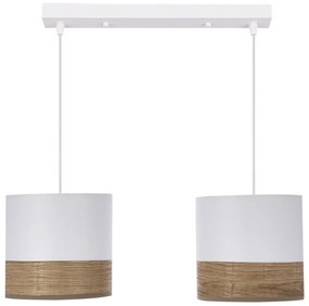 Luster na lanku BIANCO 2xE27/40W/230V biela/hnedá