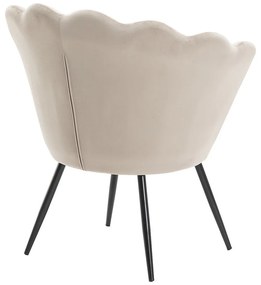 LuxuryForm DESIGN Kreslo FREY VELUR s čiernymi nohami - latte