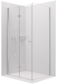 Cerano Volpe, sprchovací kút so skladacími dverami 60(dvere) x 100(stena), 6mm číre sklo, chrómový profil, CER-CER-427174