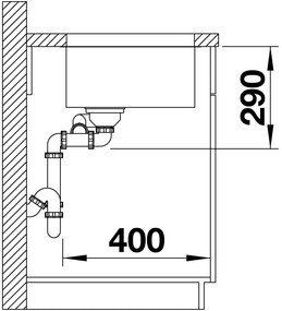 Blanco Andano 340/180-U, nerezový drez 585x440 mm, drez vľavo, hodvábny lesk, BLA-522979