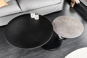 Konferenčný stolík DANCING RINGS 80-135cm otočný keramický čierno-sivý