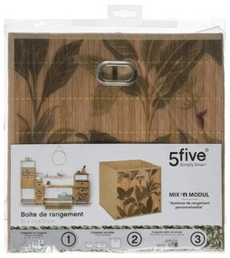 Úložný box Bamboo Flower, 31x31x31 cm, hnedá