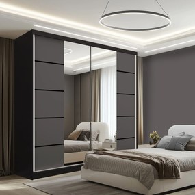 Šatníková skriňa SERENITY 200 cm šedý mat ME SERENITY SZP5/0/B/SR/0/HIAL