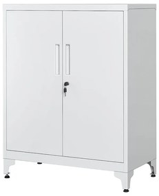 SONGMICS Oceľová kartotéka s 2 uzamykateľnými dvierkami – OMC013 Farba: sivá