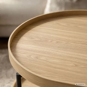 Konferenčný stolík CORTADO hnedý / čierne nohy