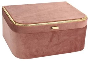 Box na šperky Velvette ružová, 23 x 17 x 10,5 cm